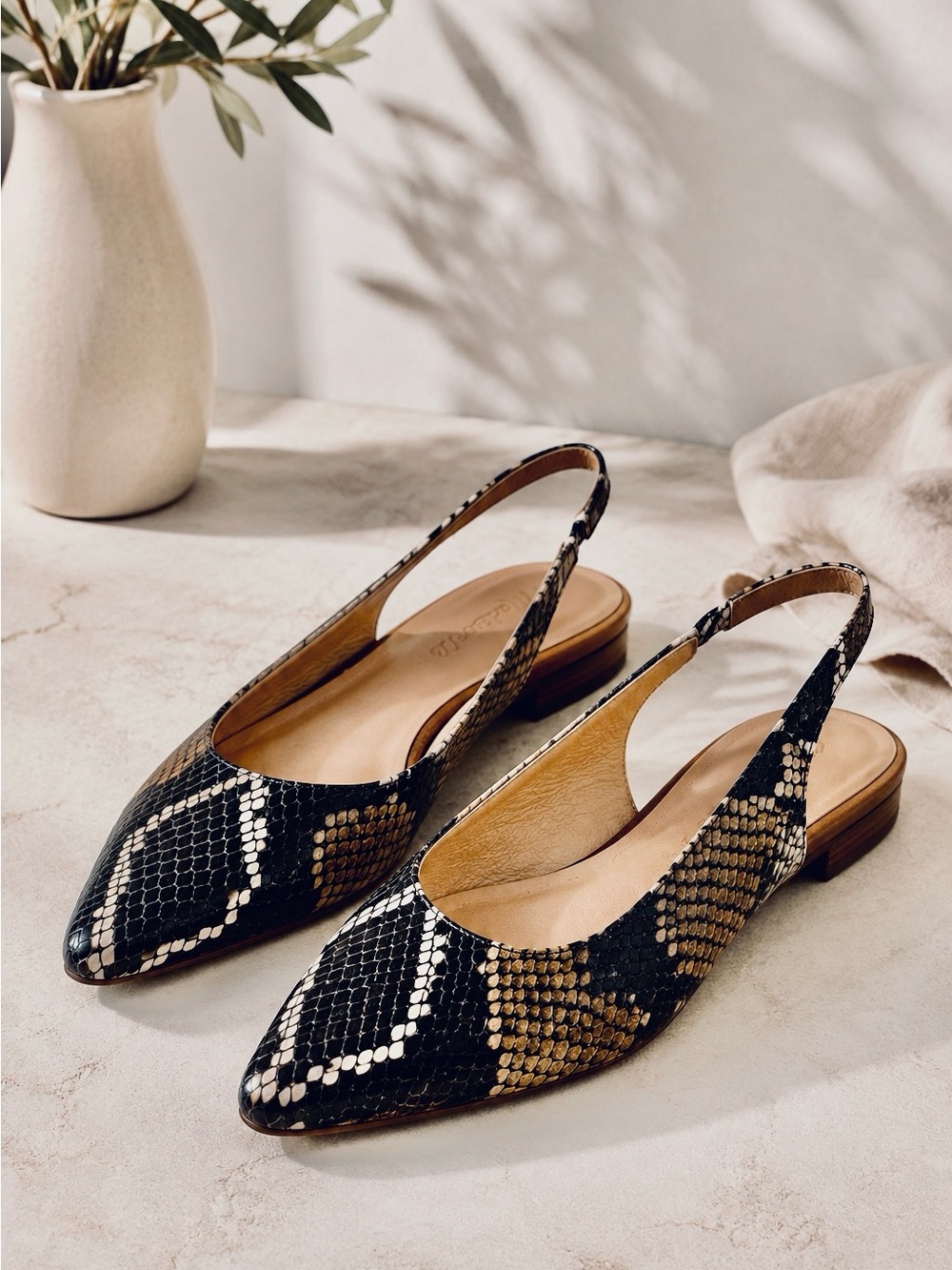 Madewell Margot Flats Brown
Leather Snake Multi Print Slingback
Shoes Size 7